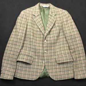 J G HOOK Womans  M Tweed Blazer Mauve Green Cream